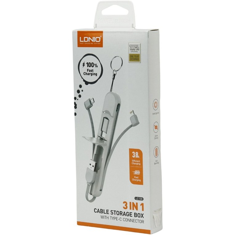 کابل فست شارژ پاوربانکی چندکاره الدینیو مدل LC130