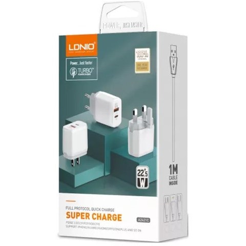 آداپتور شارژ  22.5وات ۲پورت الدینیو مدل A2421C