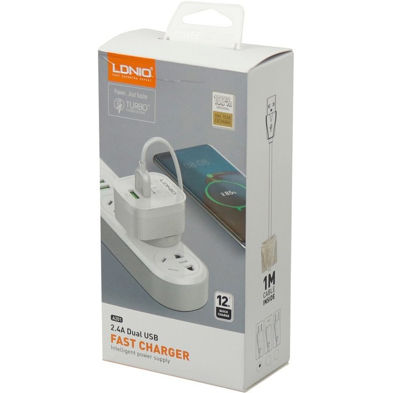 آداپتور شارژ ۲پورت الدینیو مدل A201