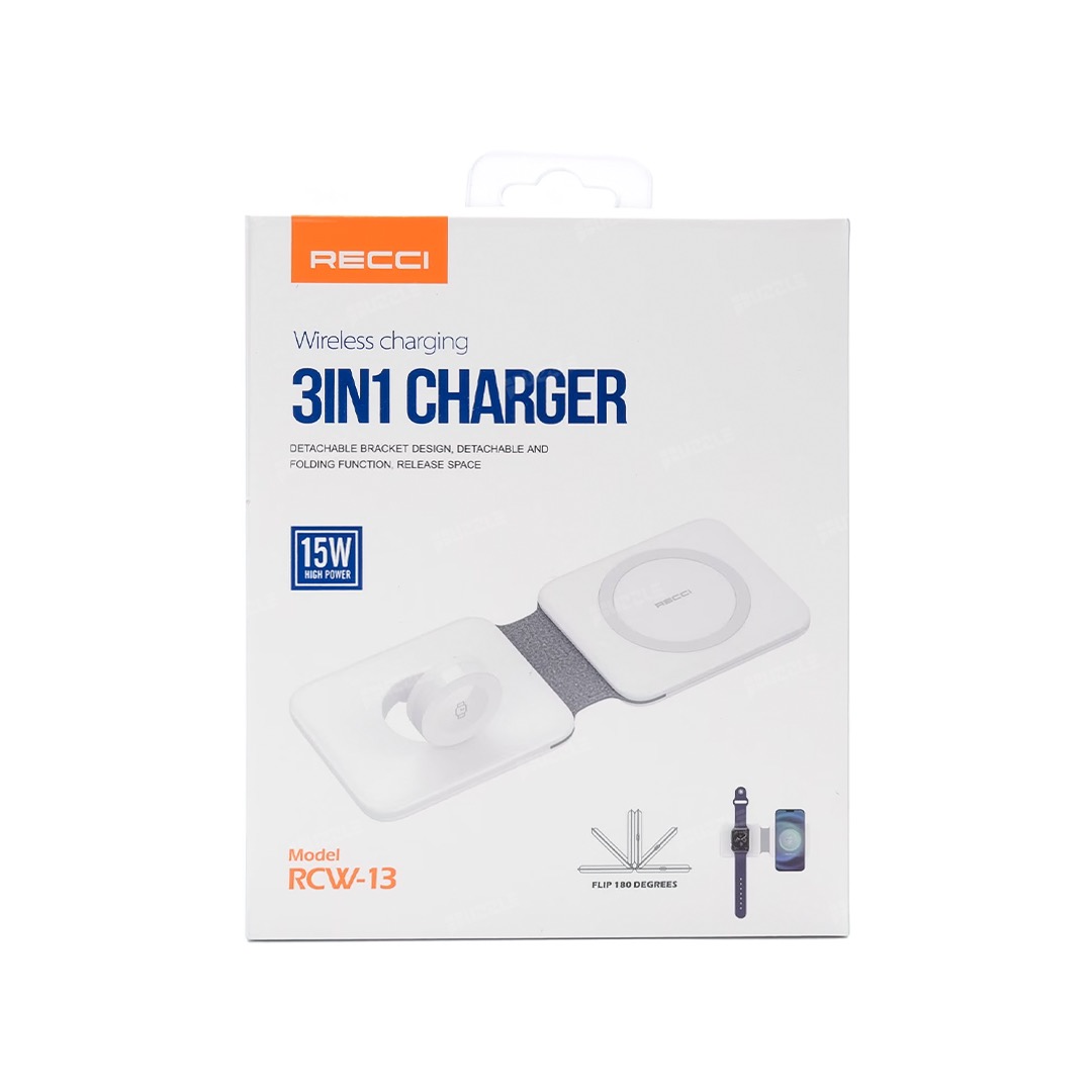 شارژر ۳کاره بی‌سیم تاشو رسی مدل RCW-13