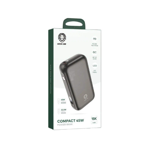 پاوربانک کامپکت ۱۵هزار گرین لاین مدل GNCP45WPB15