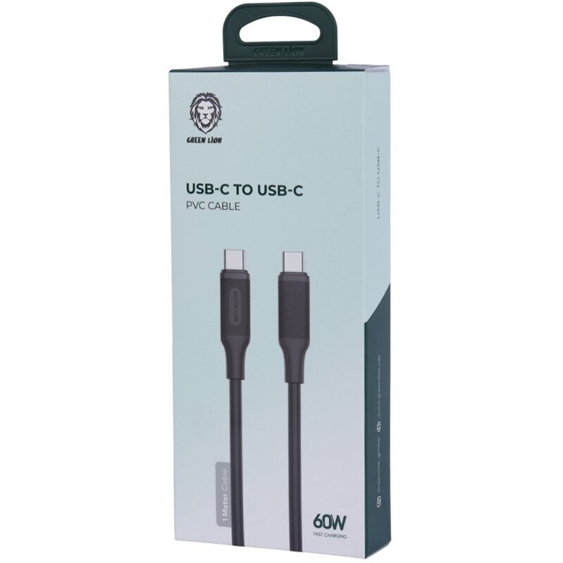 کابل ۶۰ وات تایپ سی برند گرین لاین مدل GNPVC60CTCBK